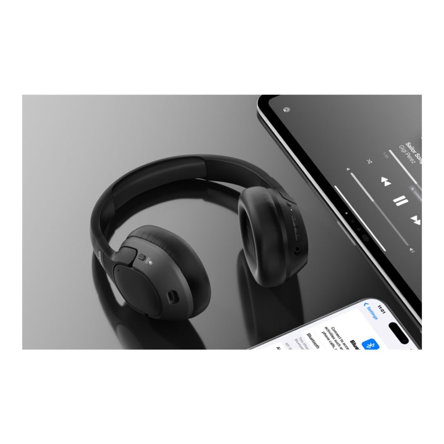 Belkin SoundForm Isolate Noise Cancelling Over-Ear Headphones, USB Type C, Mini-Phone (3.5mm), Wired/Wireless, Binaural, Circumaural, Black - Image 6