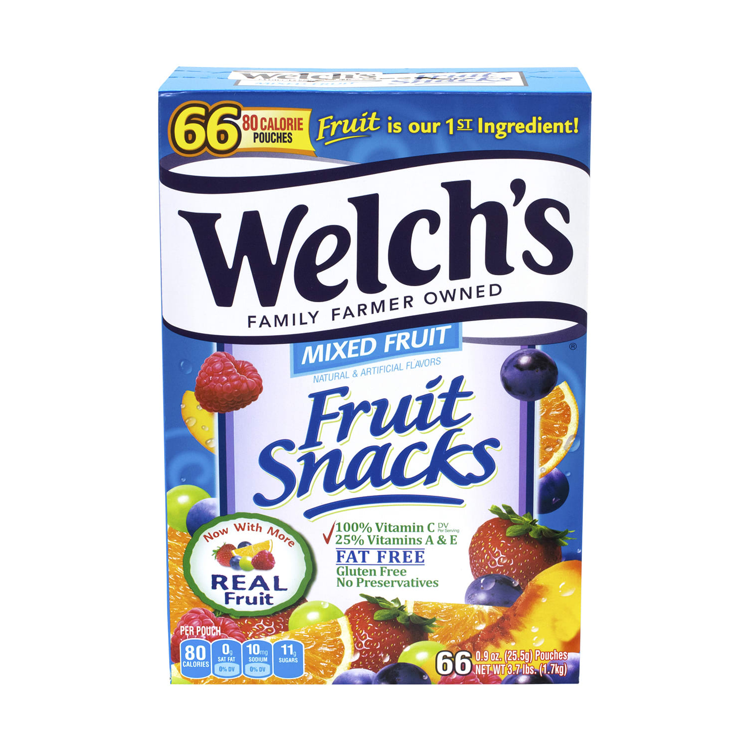 Welchs Mixed Fruit Snacks, 0.9 oz., Box Of 66 Pouches - Image 3