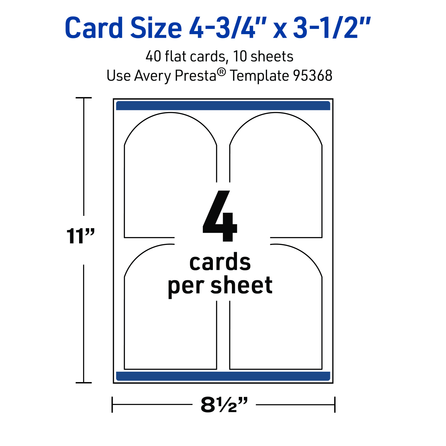 Avery Print-To-The-Edge Flat Cards With Sure Feed Technology, 4-3/4inx3-1/2in Arched, Matte White, Pack Of 40 - Image 6