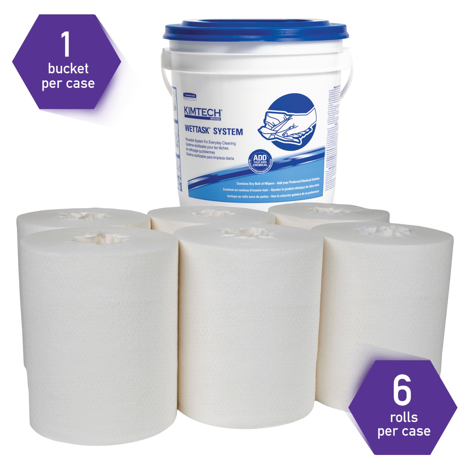 KIMTECH WetTask System Prep Wipers, 12in x 6in, 140 Sheets Per Roll, Case Of 6 Rolls - Image 3