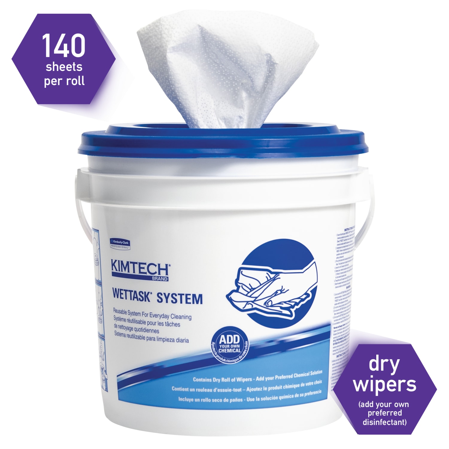 KIMTECH WetTask System Prep Wipers, 12in x 6in, 140 Sheets Per Roll, Case Of 6 Rolls - Image 4