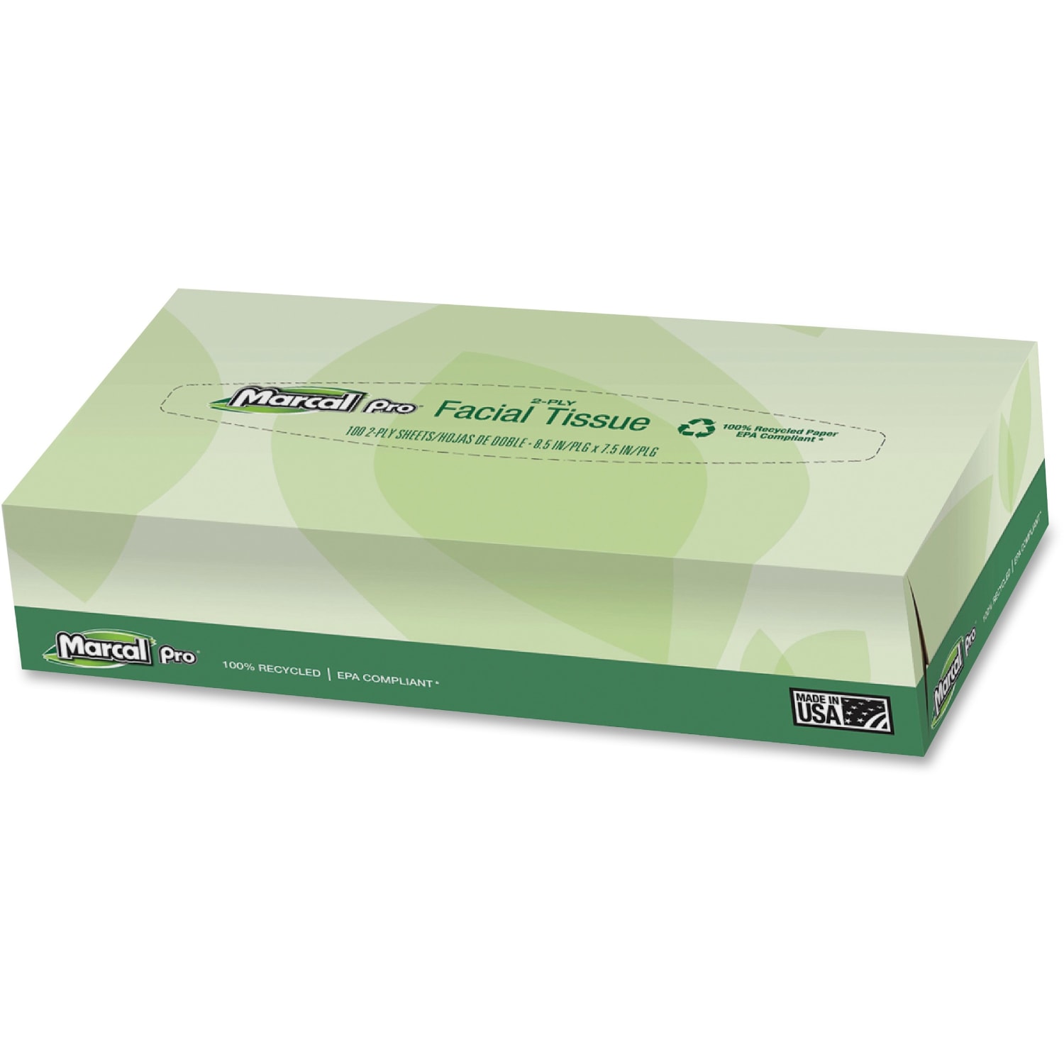 Marcal Pro 2-Ply Facial Tissues, 100% Recycled, White, 100 Tissues Per Box - Image 3