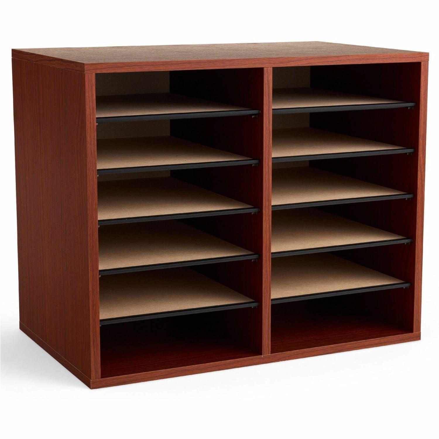 Safco Adjustable Literature Organizer, 9in x 11 1/2in x 2 3/8in, Cherry - Image 3