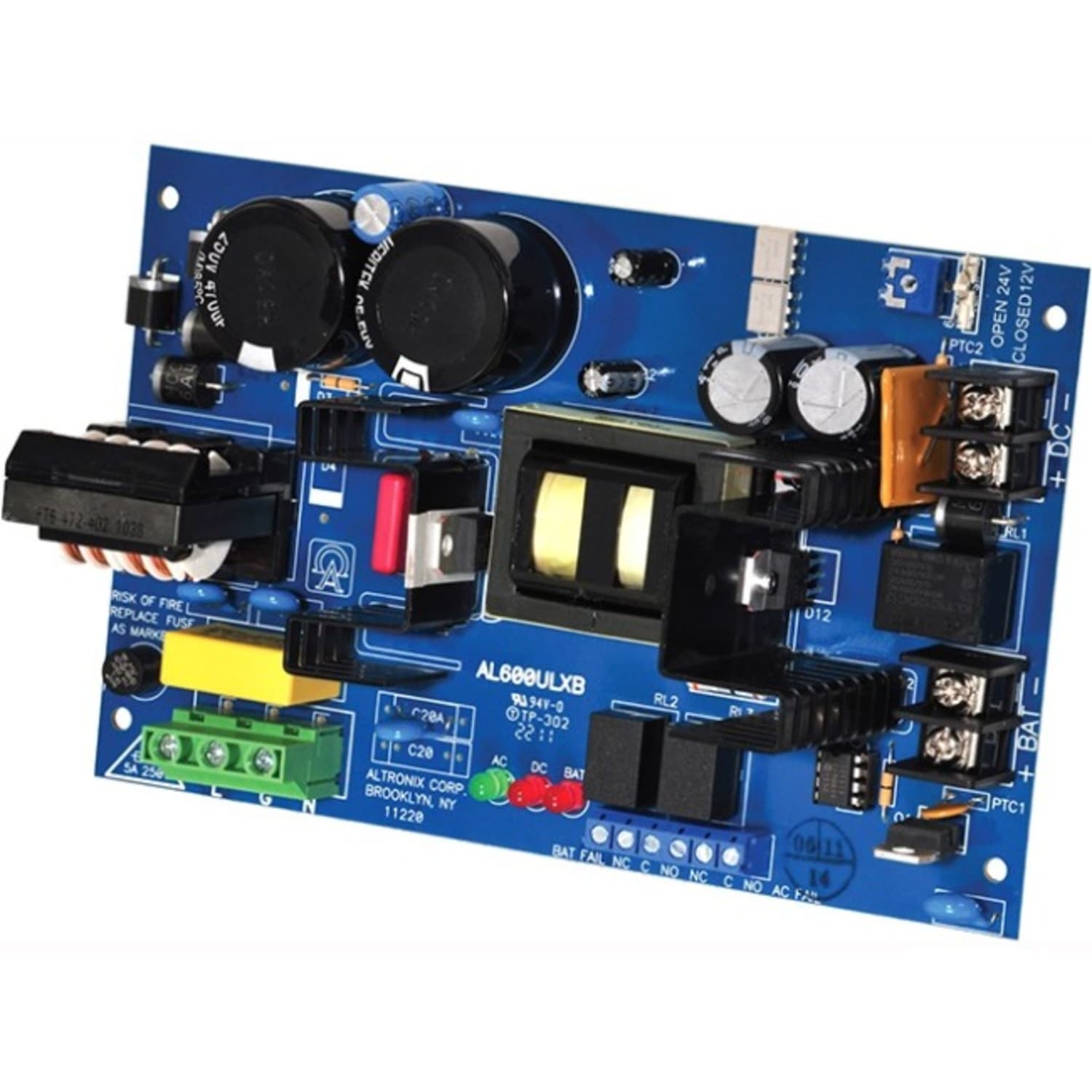 Altronix AL600ULXB Proprietary Power Supply - Board - 120 V AC Input - 12 V DC, 24 V DC Output - Image 3
