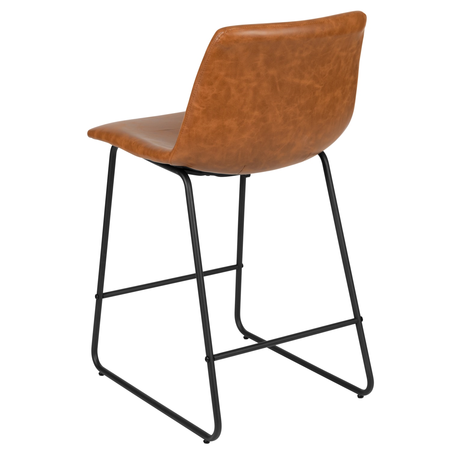 Flash Furniture LeatherSoft™ Faux Leather Counter-Height Bar Stools, Light Brown, Set Of 2 Stools - Image 8