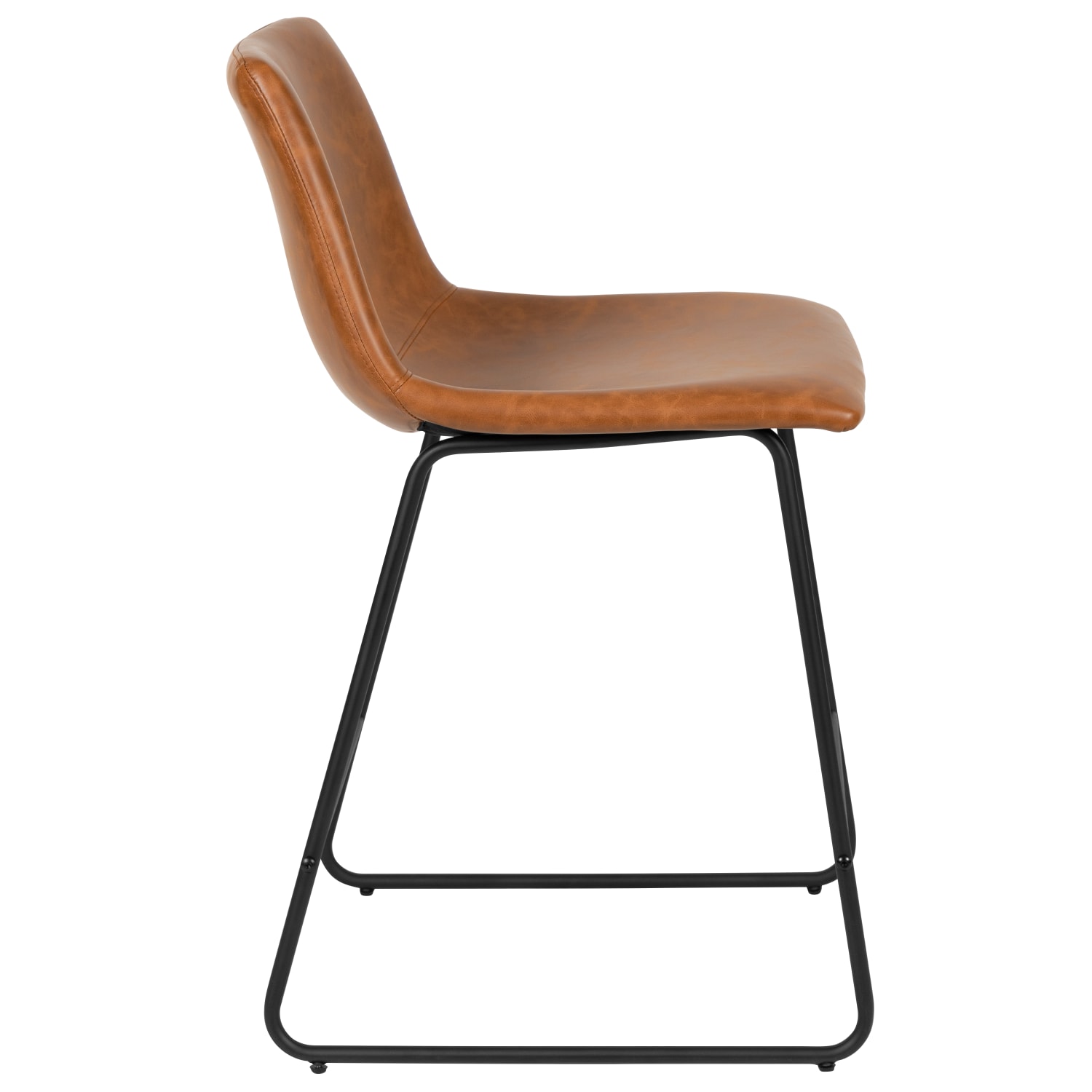 Flash Furniture LeatherSoft™ Faux Leather Counter-Height Bar Stools, Light Brown, Set Of 2 Stools - Image 11