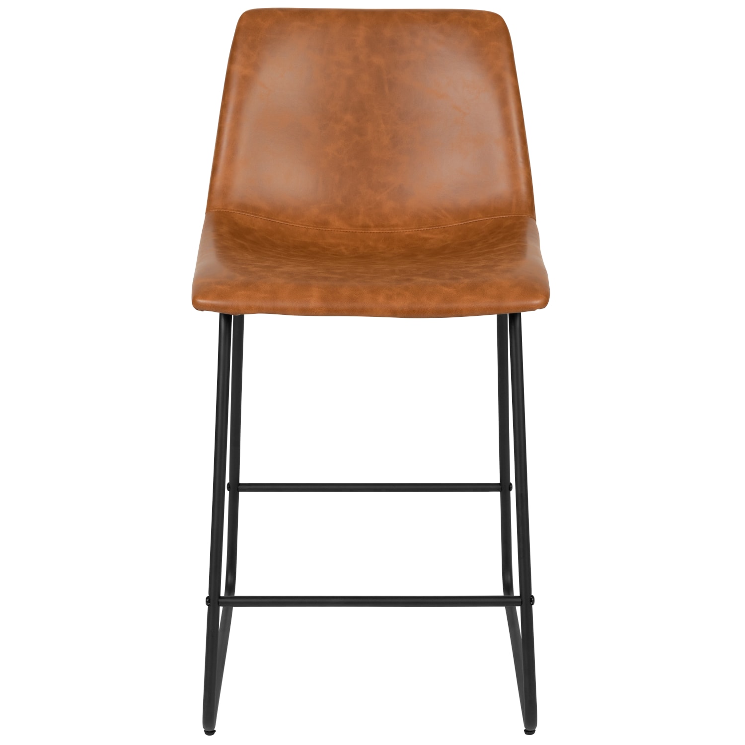 Flash Furniture LeatherSoft™ Faux Leather Counter-Height Bar Stools, Light Brown, Set Of 2 Stools - Image 12
