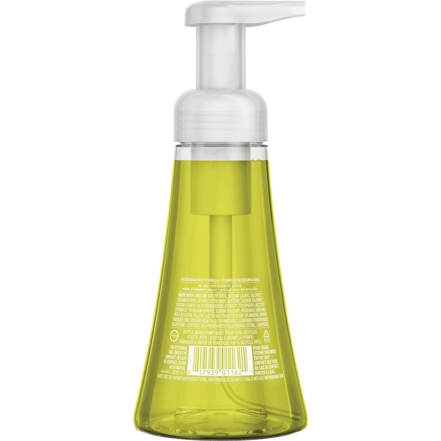 Method Antibacterial Foam Gel Hand Wash Soap, Lemon Mint, 10 Oz Bottle - Image 3