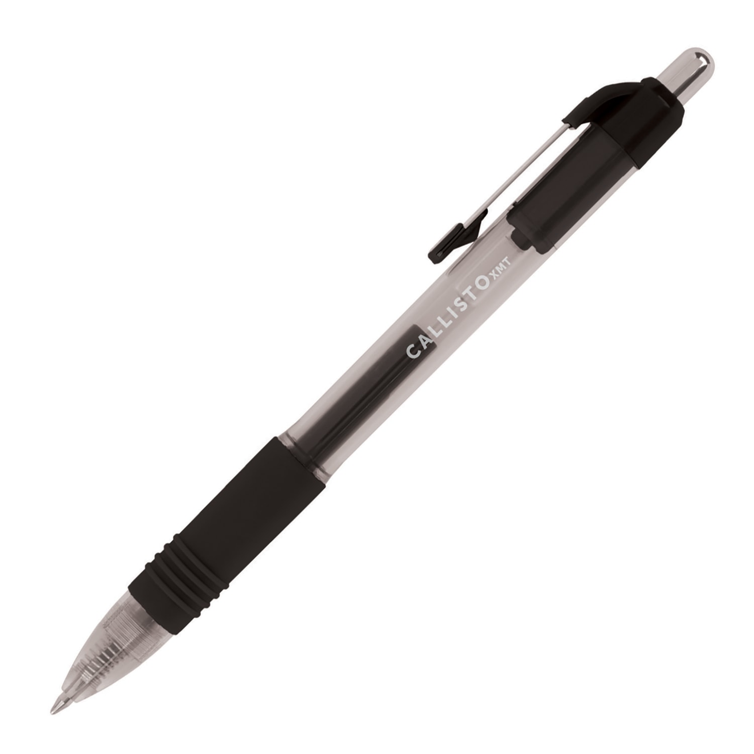 Office Depot Brand Callisto Retractable Gel Ink Pens, Medium Point, 0.7 mm, Transparent Black Barrel, Black Ink, Pack Of 12 Pens - Image 4