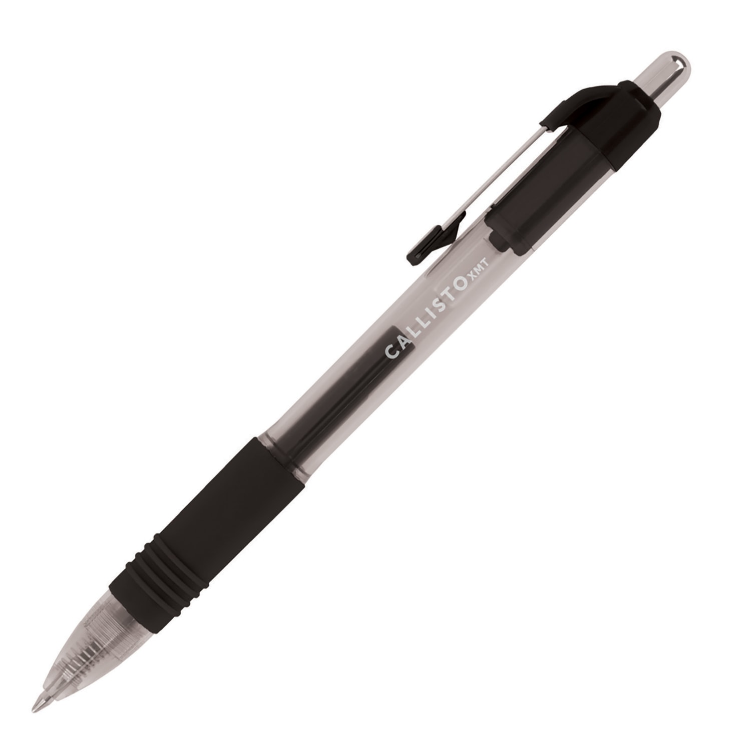 Office Depot Brand Callisto Retractable Gel Ink Pens, Fine Point, 0.5 mm, Transparent Black Barrel, Black Ink, Pack Of 12 Pens - Image 3