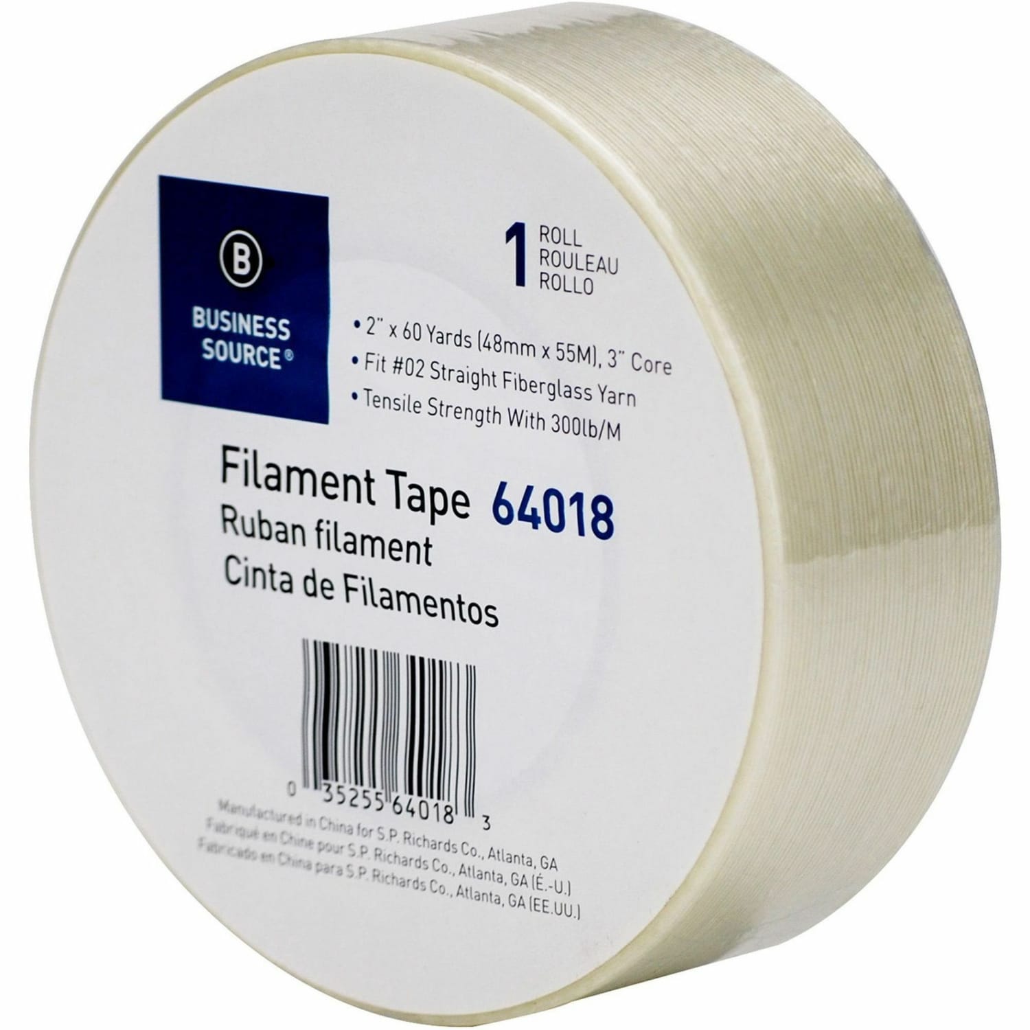 Business Source Heavy-duty Filament Tape, 2inx 60 yds., White - Image 5