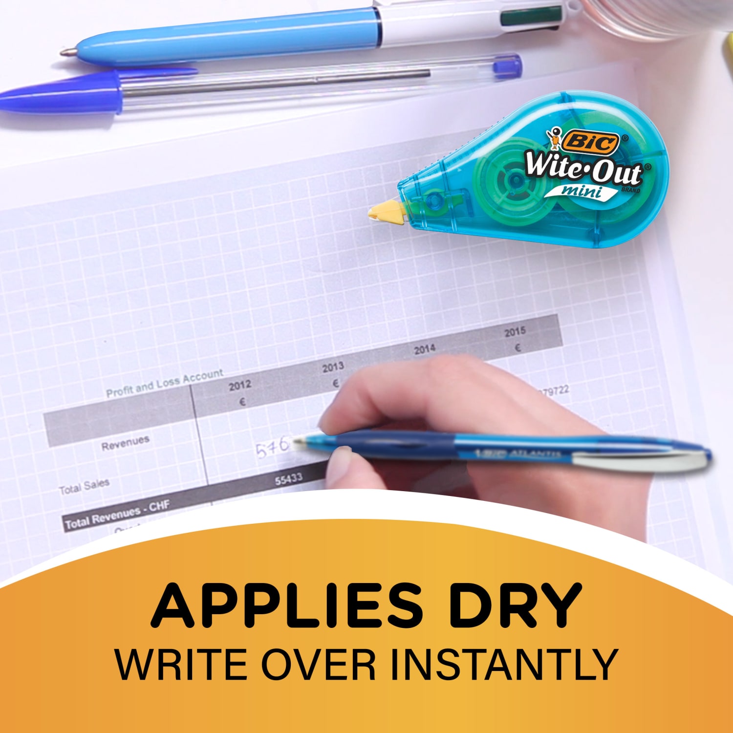 BIC Wite Out Mini Correction Tape, White, Pack Of 12 Dispensers - Image 4