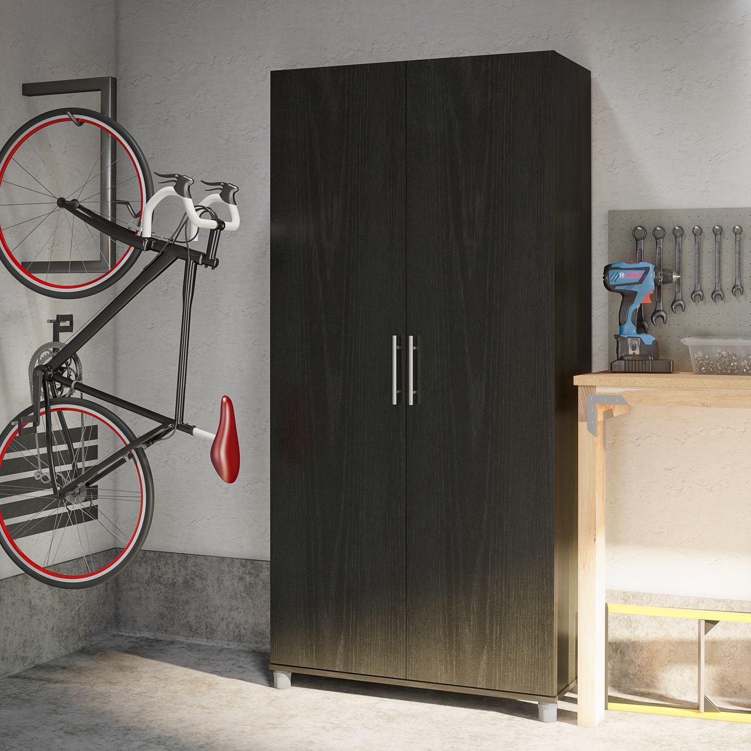 Ameriwood Home Camberly 36inW Utility Storage Cabinet, Black - Image 5
