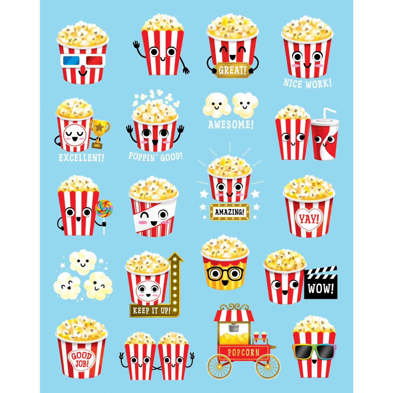 Teacher Created Resources Smelly Stickers, Popcorn, 120 Per Pack, Set Of 6 Packs - Image 3