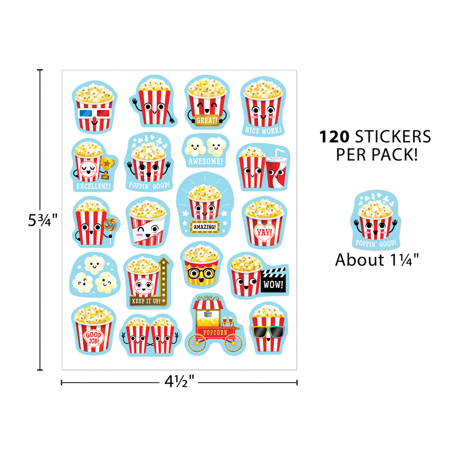 Teacher Created Resources Smelly Stickers, Popcorn, 120 Per Pack, Set Of 6 Packs - Image 4