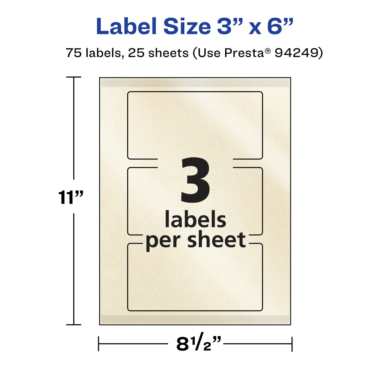 Avery Pearlized Permanent Labels With Sure Feed, 94249-PIP25, Rectangle, 3in x 6in, Ivory, Pack Of 75 Labels - Image 6