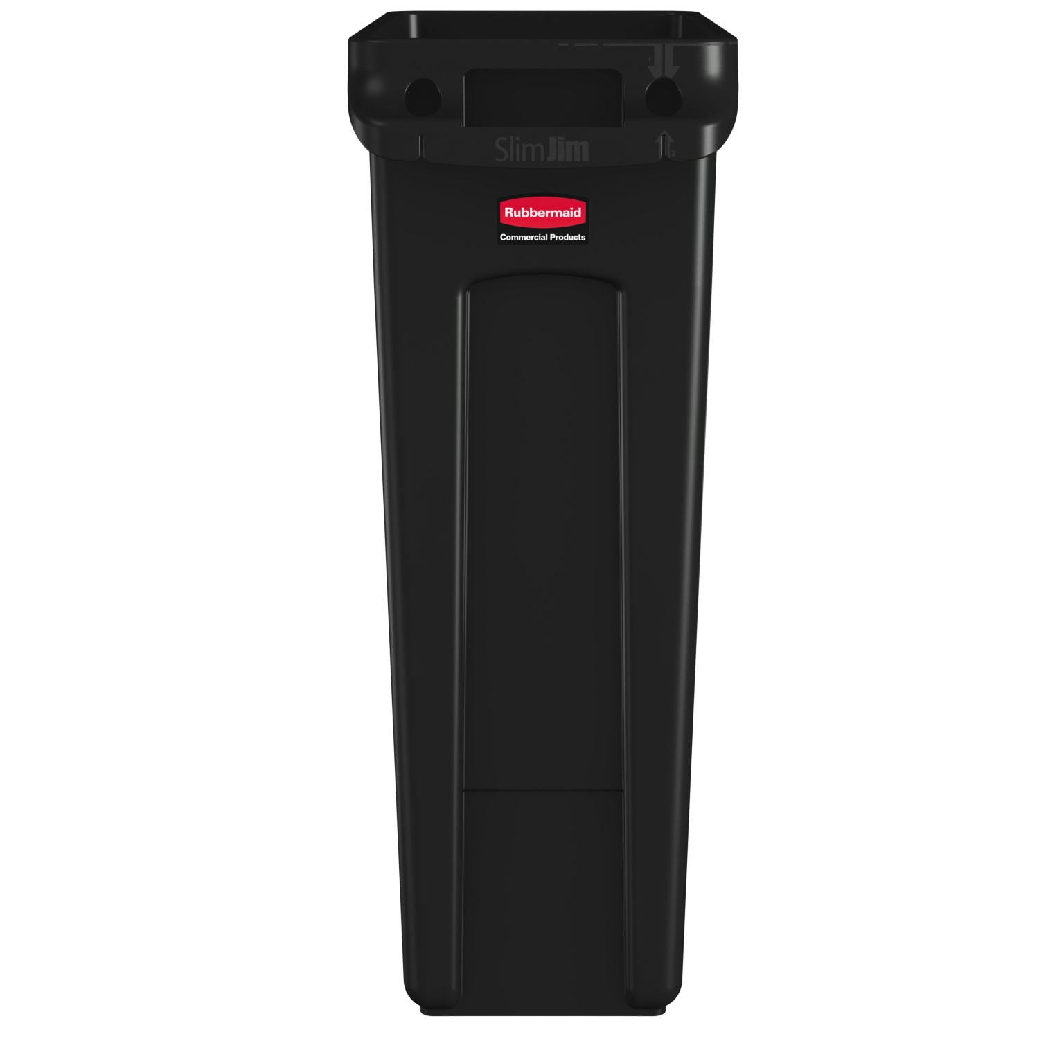 Rubbermaid Slim Jim Commercial Rectangular Plastic Waste Receptacle, 23 Gallons, 30inH x 22inW x 11inD, Black - Image 3