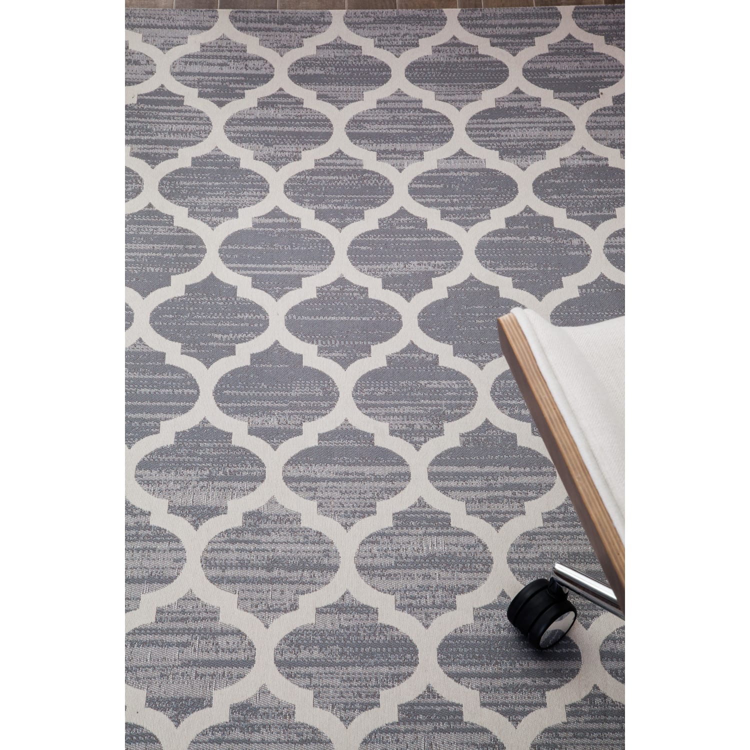 Anji Mountain Mitte Rug'd Chair Mat, 1/4inH x 36inW x 48inD, Gray/Beige - Image 4