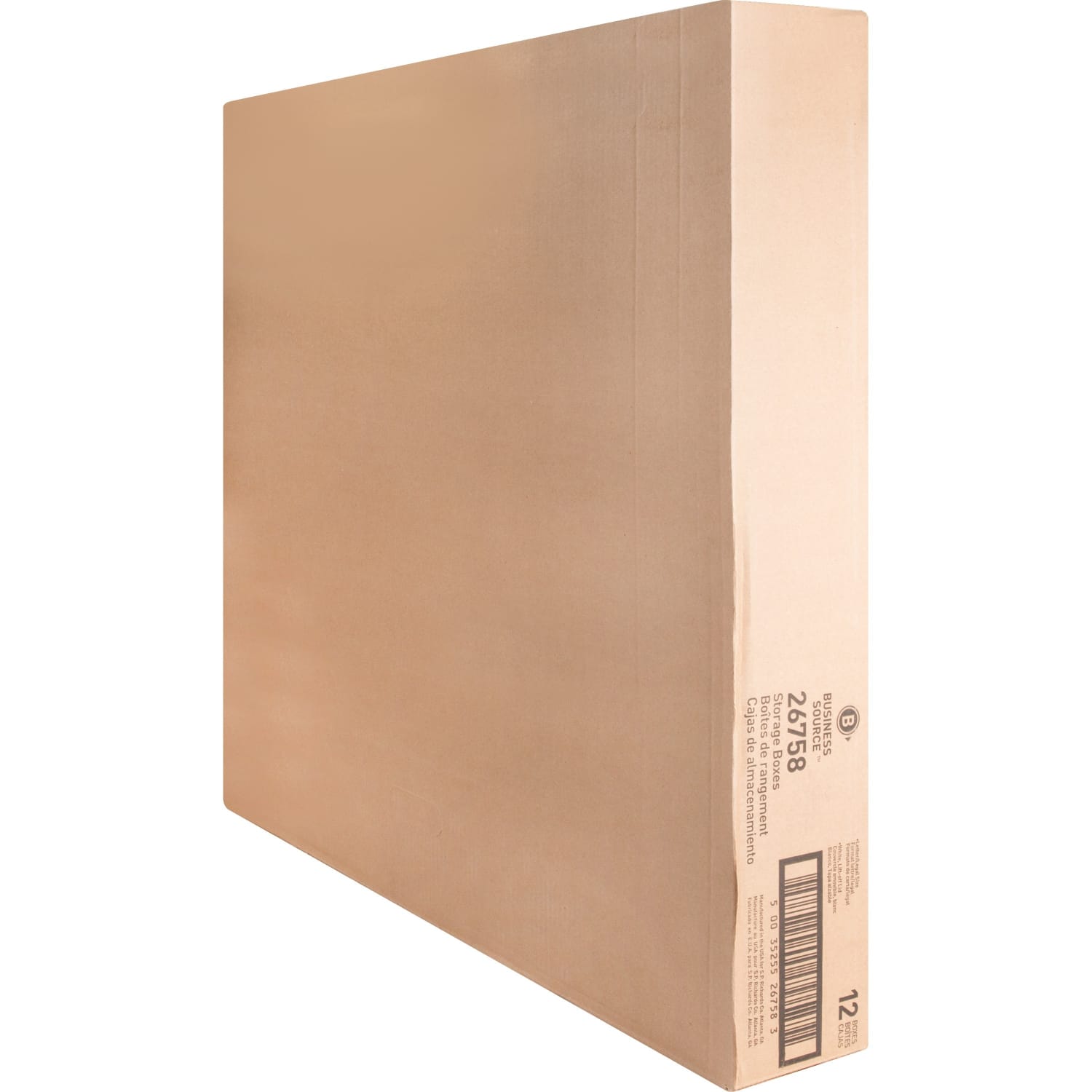 Business Source Medium-Duty Storage Boxes With Lift-Off Lids, Legal/Letter Size, 12in x 15in x 10in, White, Box Of 12 - Image 3
