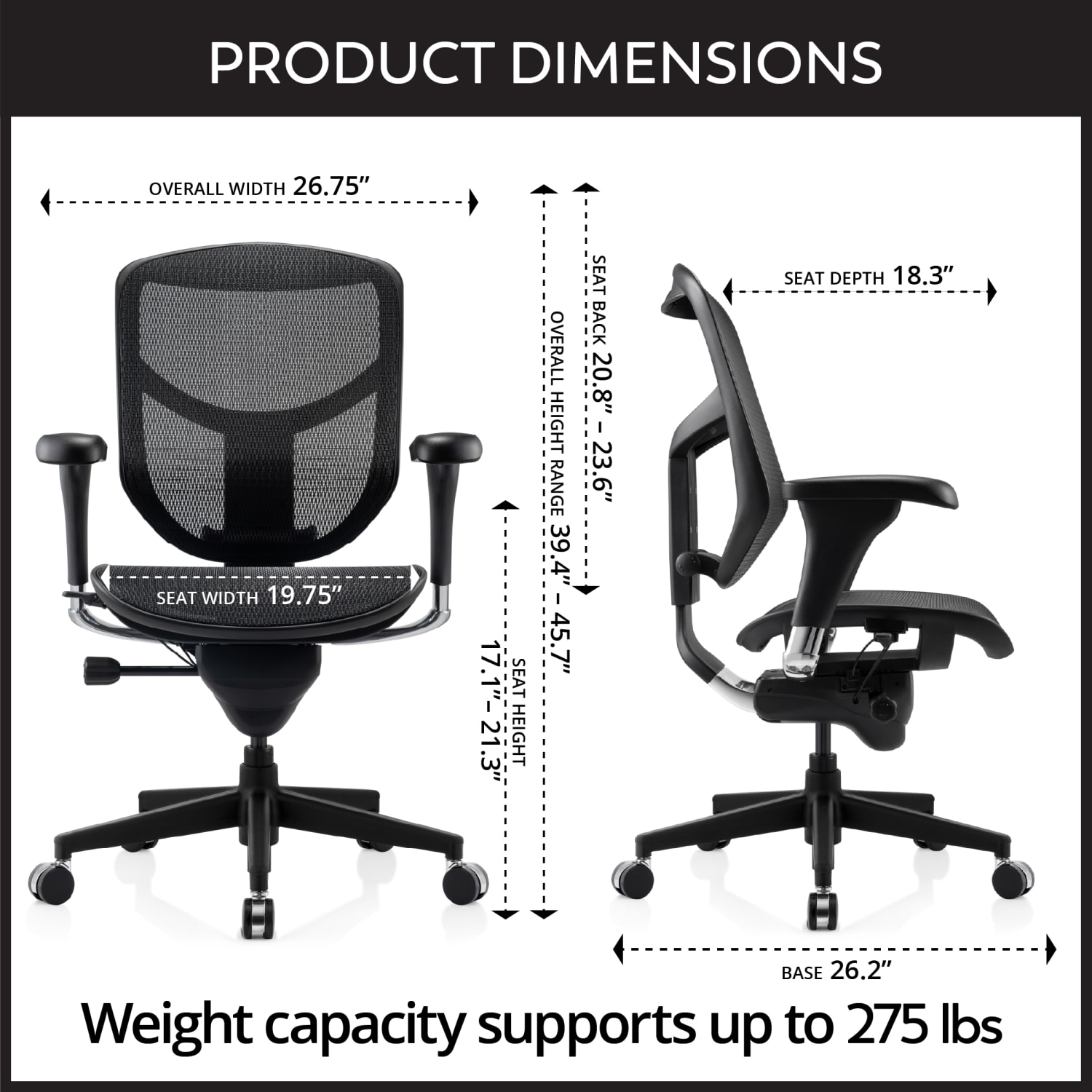 WorkPro Quantum 9000 Series Ergonomic MeshMesh Mid Back Office Chair BlackBlack BIFMA Compliant PopularChairscom