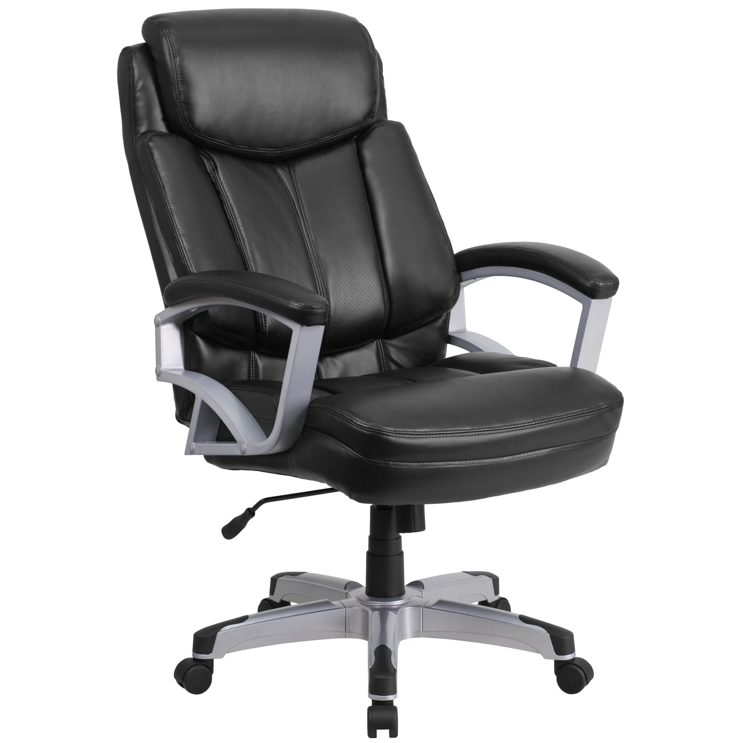 Flash Furniture Hercules Big & Tall Ergonomic LeatherSoft Faux Leather High-Back Swivel Office Chair, Black - Image 3