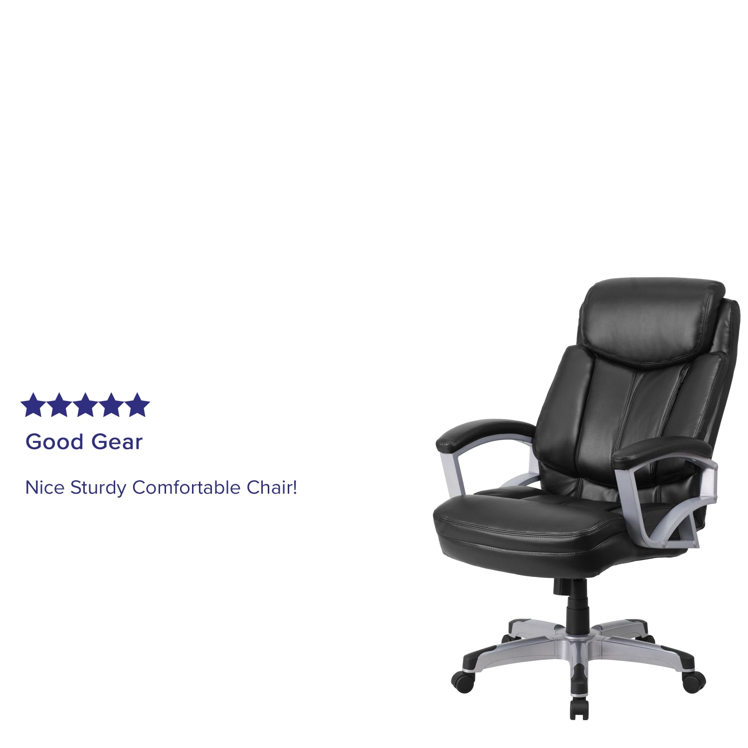 Flash Furniture Hercules Big & Tall Ergonomic LeatherSoft Faux Leather High-Back Swivel Office Chair, Black - Image 6