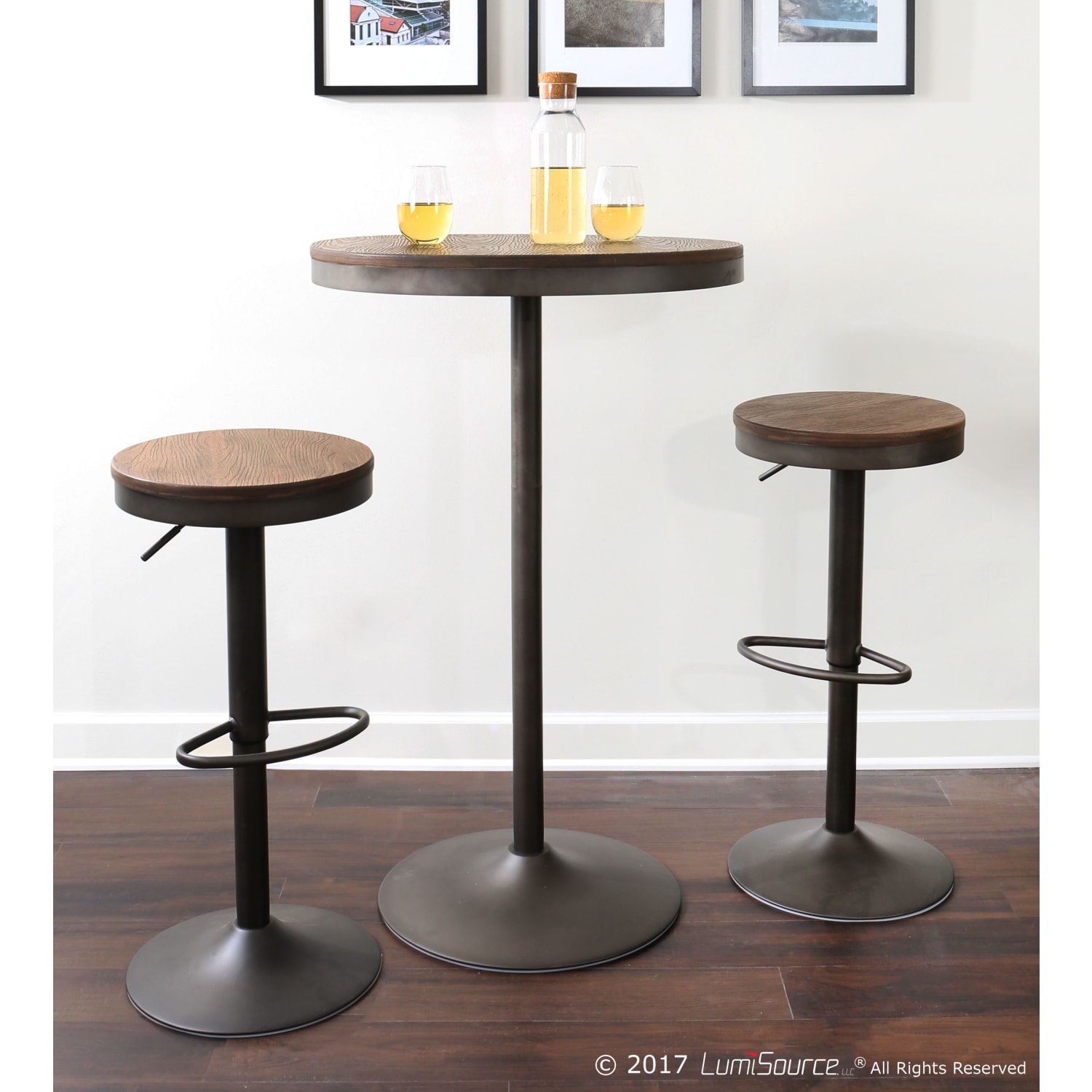 LumiSource Dakota Bar Stools AntiqueBrown Set Of 2 Stools PopularChairscom LumiSource Dakota Bar Stools AntiqueBrown Set Of 2 Stools PopularChairscom