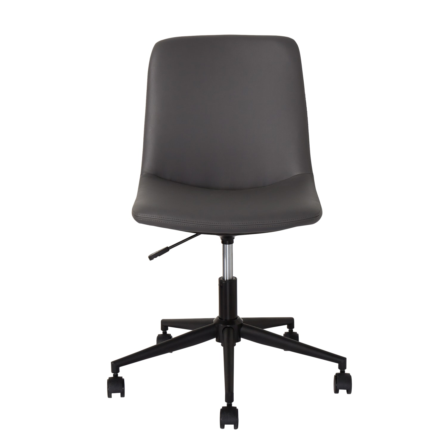 Realspace® Praxley Faux Leather Low-Back Task Chair, Dark Gray - Image 3