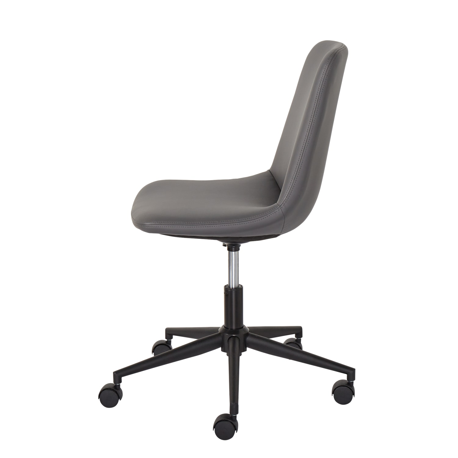 Realspace® Praxley Faux Leather Low-Back Task Chair, Dark Gray - Image 4