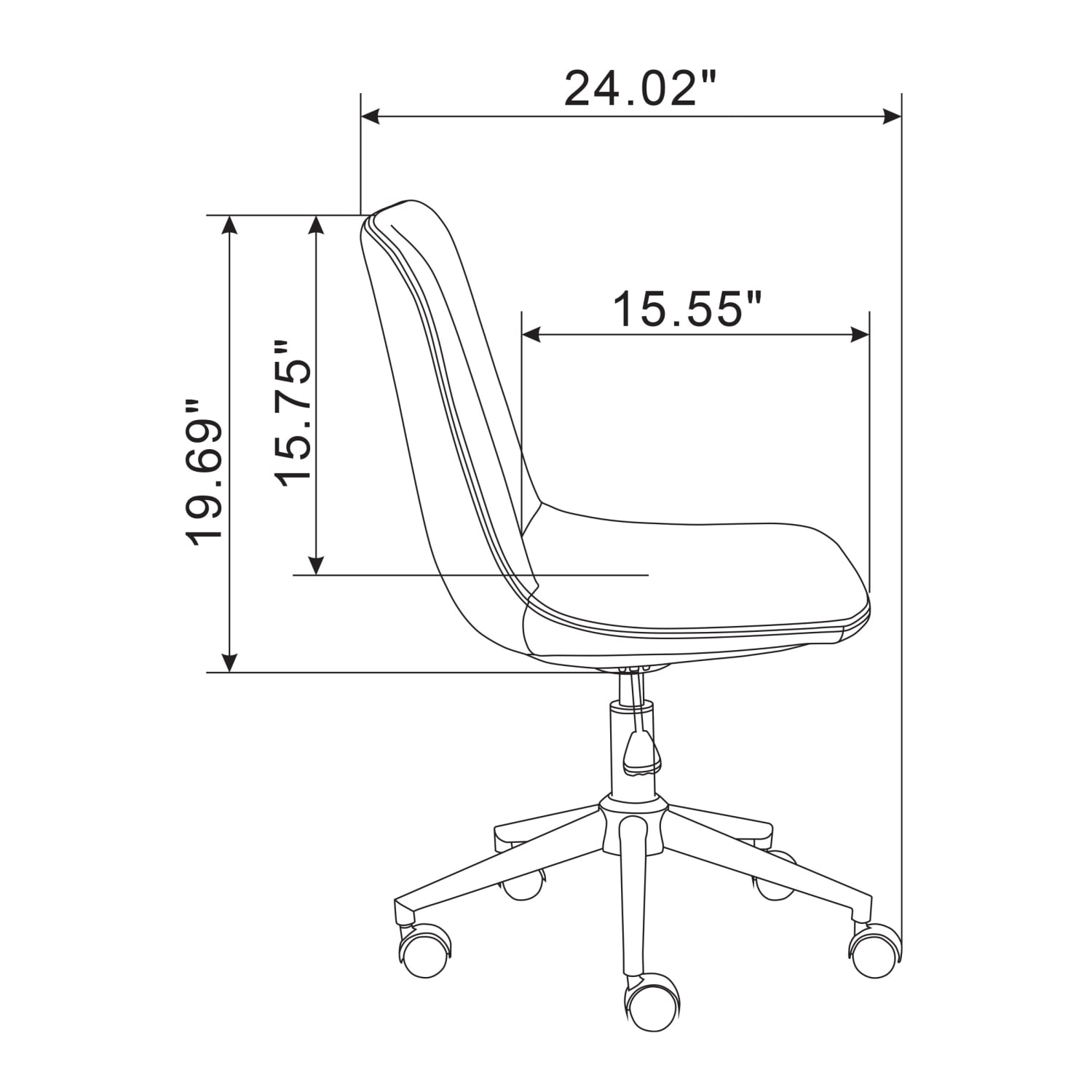 Realspace® Praxley Faux Leather Low-Back Task Chair, Dark Gray - Image 6