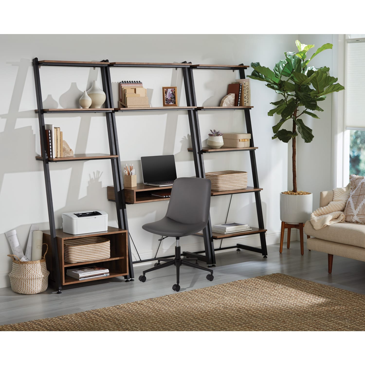 Realspace® Praxley Faux Leather Low-Back Task Chair, Dark Gray - Image 7