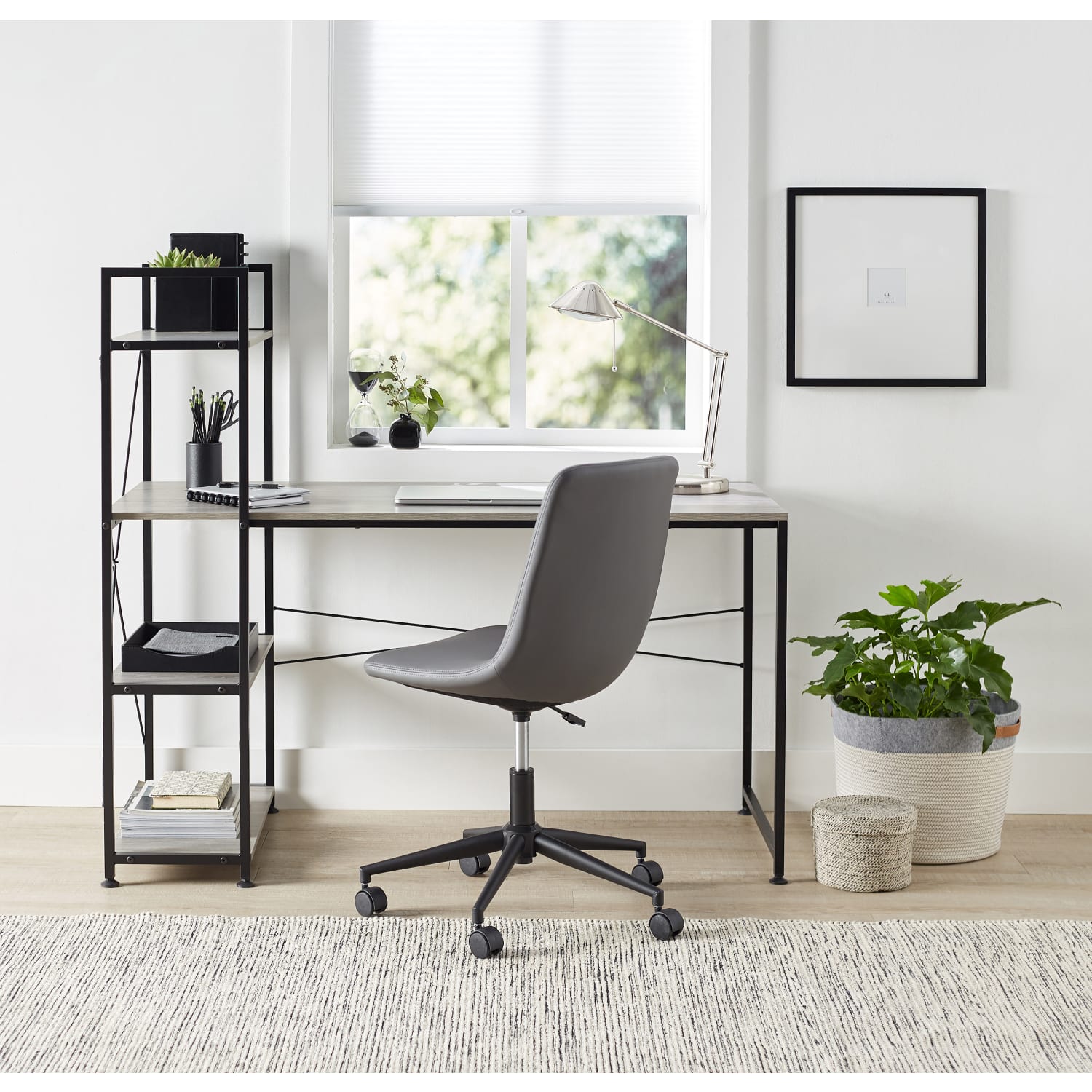 Realspace® Praxley Faux Leather Low-Back Task Chair, Dark Gray - Image 11