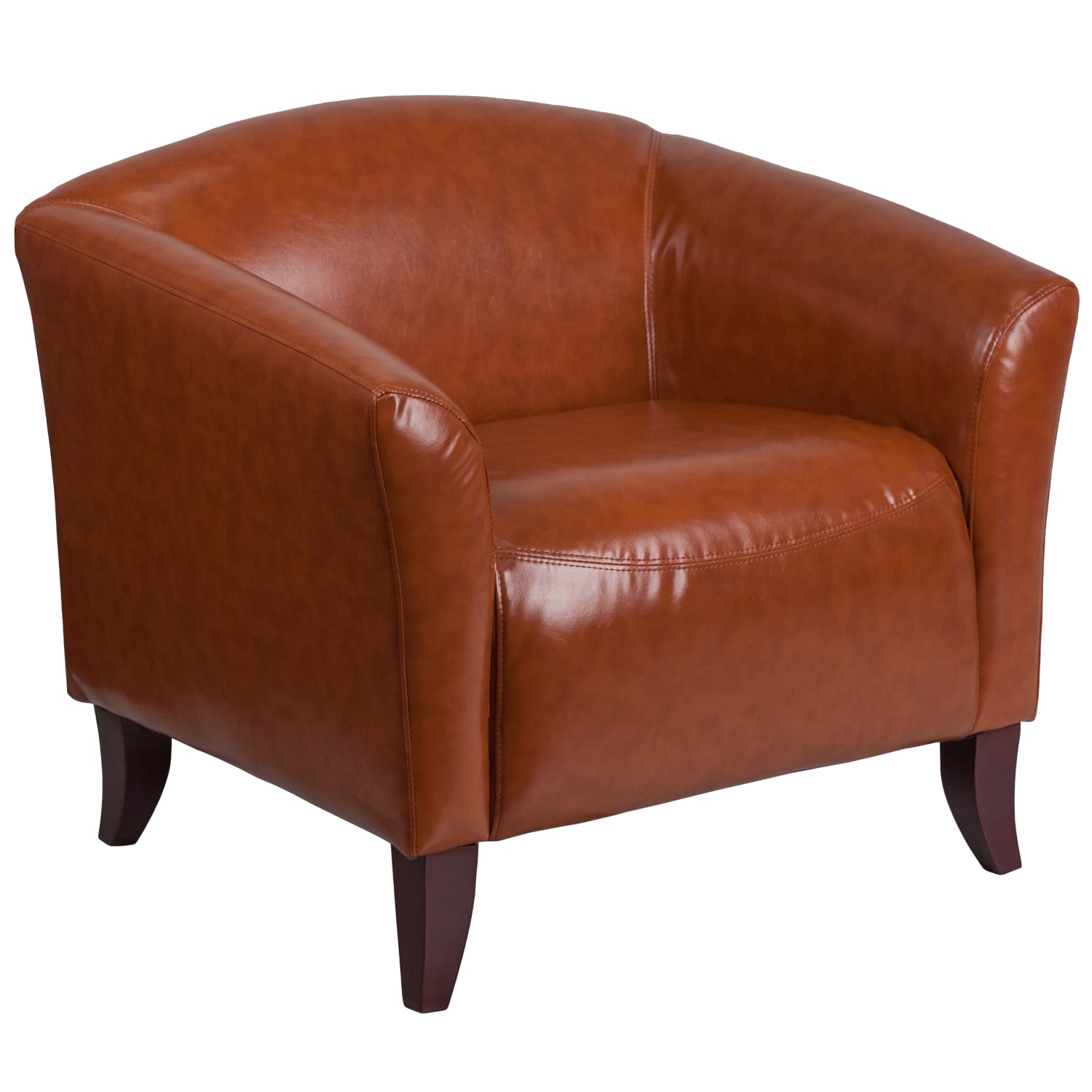 Flash Furniture HERCULES Imperial Series Reception Set With Cherry Wood Feet Cognac PopularChairscom