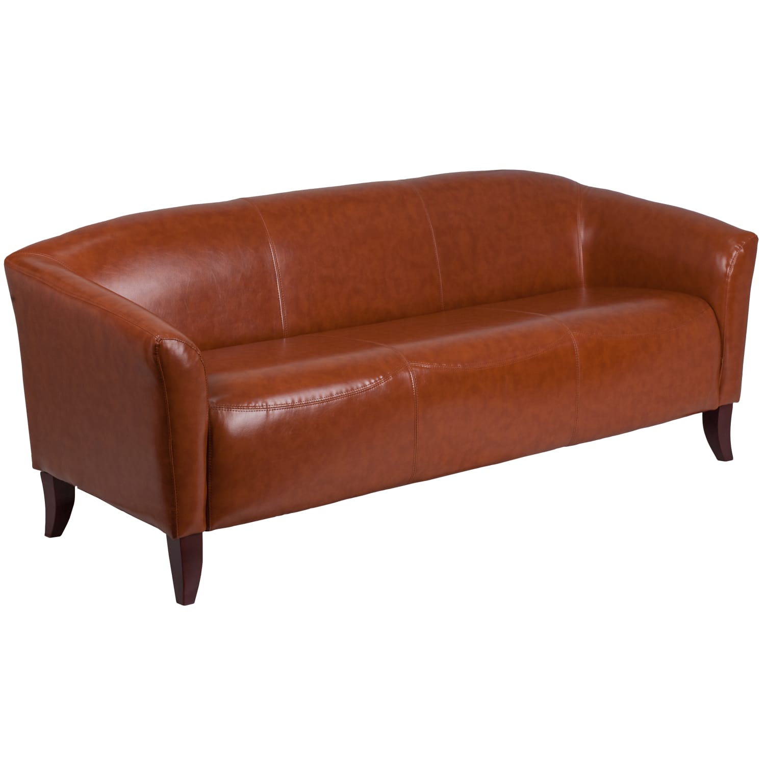 Flash Furniture HERCULES Imperial Series Reception Set With Cherry Wood Feet Cognac PopularChairscom