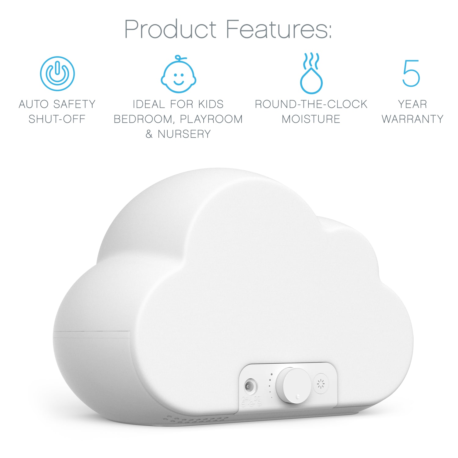 Pure Enrichment MistAire Cloud Ultrasonic Cool Mist Humidifier, 7inH x 5-1/2inW x 10inD - Image 4