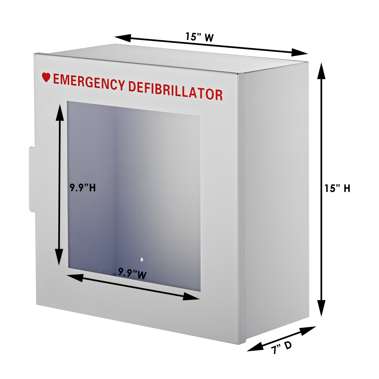 Alpine AdirMed Non-Alarmed Defibrillator Steel Cabinet, 15inH x 15inW x 7inD, White - Image 5