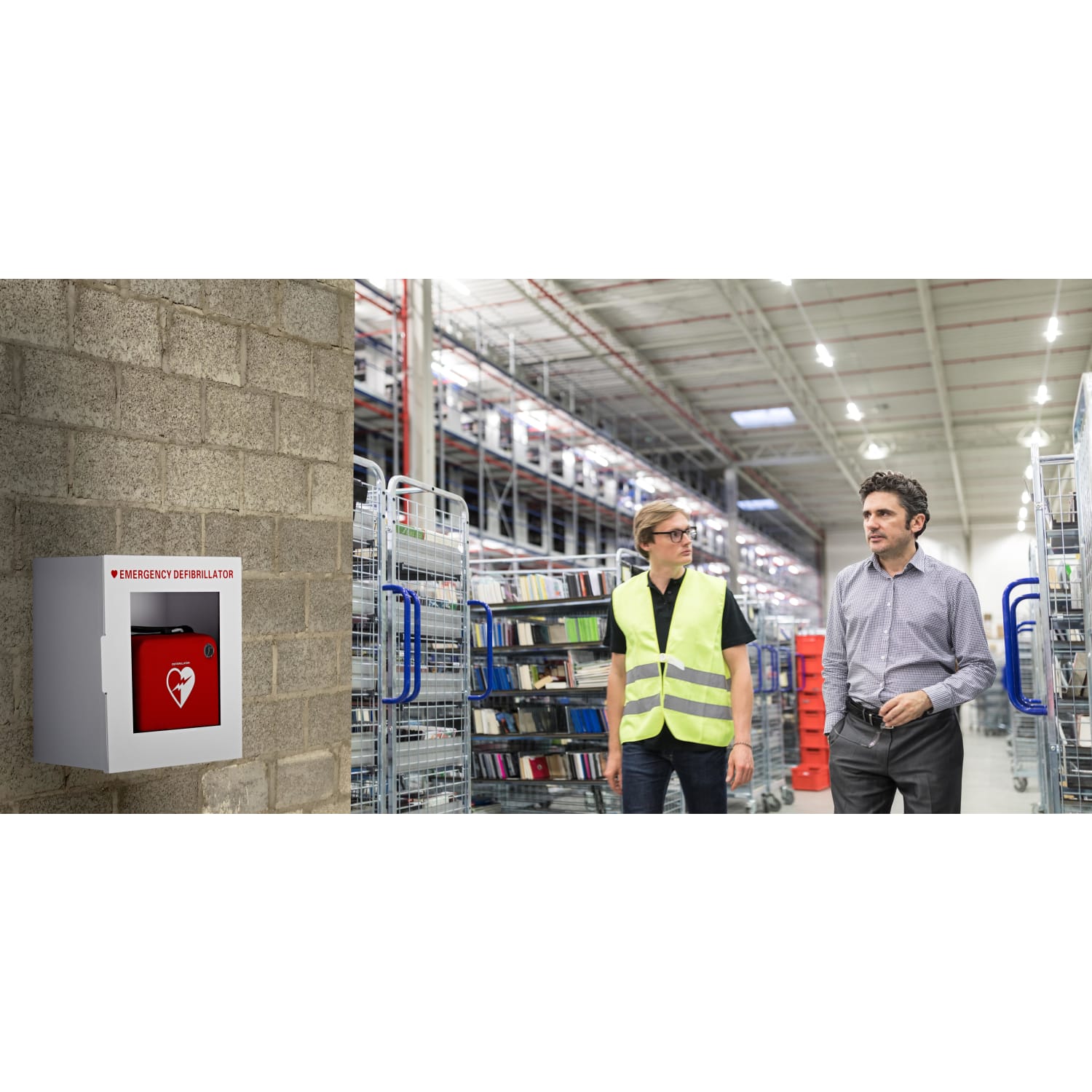 Alpine AdirMed Non-Alarmed Defibrillator Steel Cabinet, 15inH x 15inW x 7inD, White - Image 6