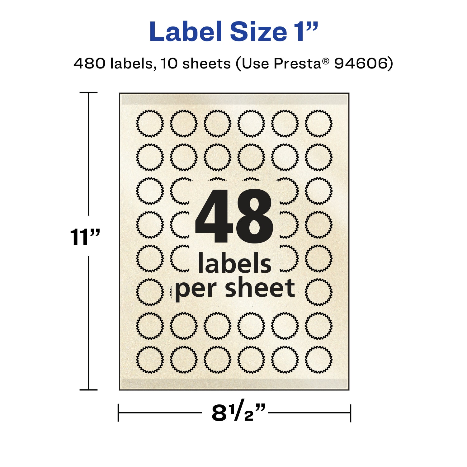 Avery Pearlized Permanent Labels With Sure Feed, 94606-PIP10, Starburst, 1in, Ivory, Pack Of 480 Labels - Image 6