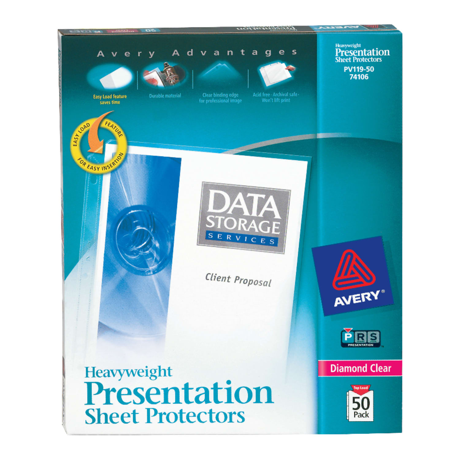 Avery Diamond Clear Heavyweight Sheet Protectors, 8 1/2in x 11in, Top Loading, Pack Of 50