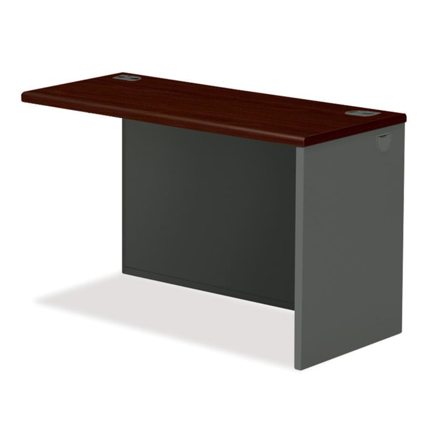 HON 38000 Modular 60inW Right Desk Return, Mahogany/Charcoal - Image 3