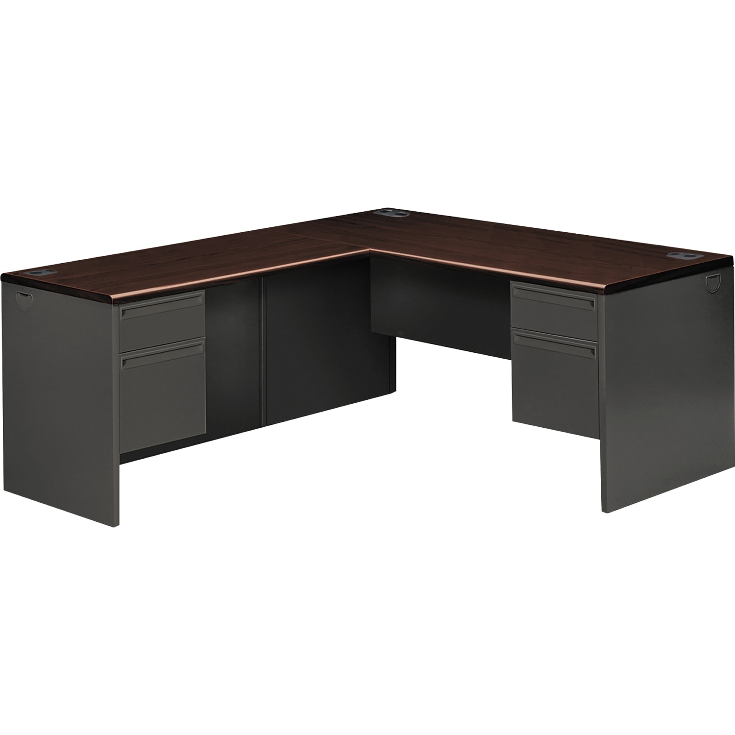 HON 38000 Modular 60inW Right Desk Return, Mahogany/Charcoal - Image 6