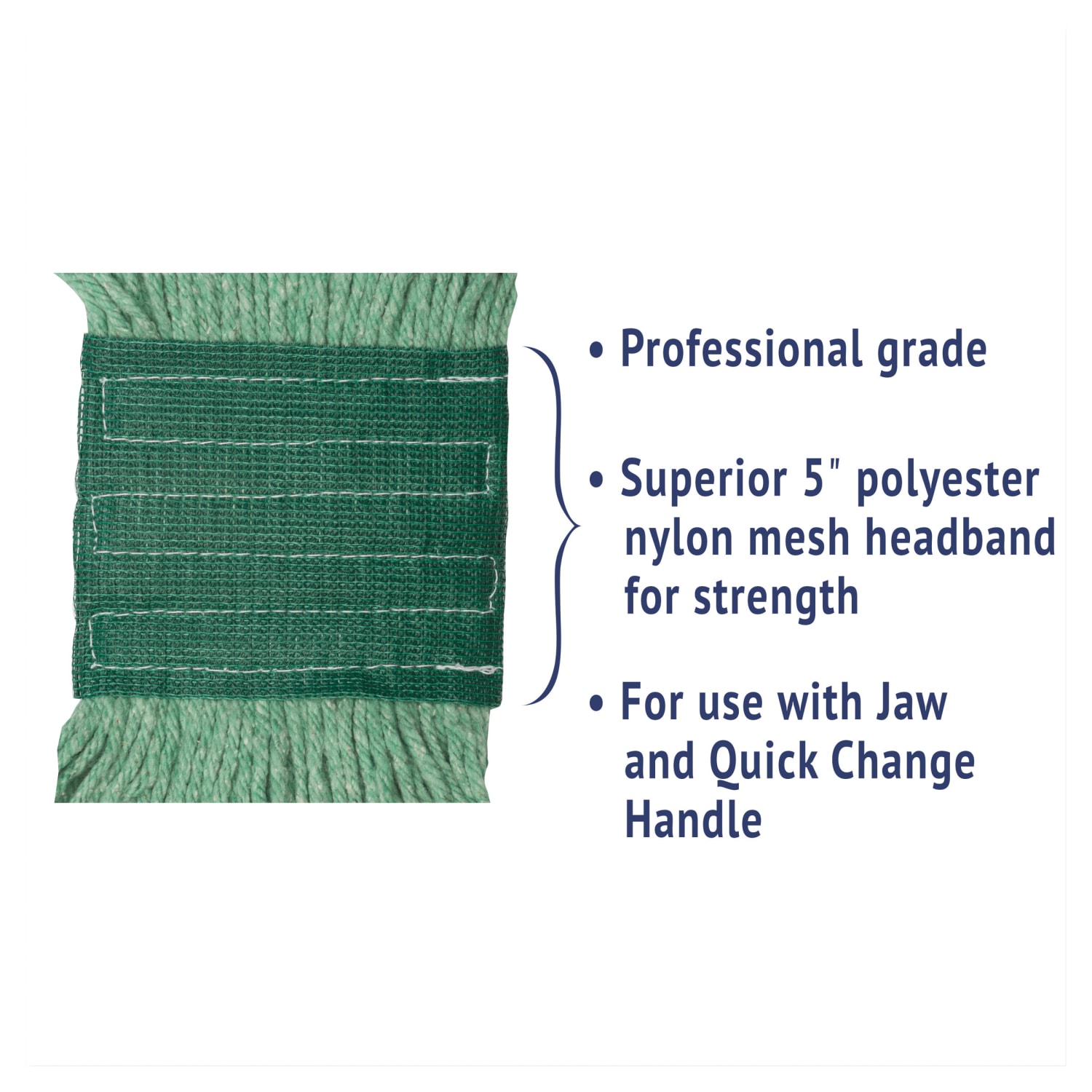 Boardwalk Super Loop Wet Mop Head, Medium, Green - Image 5