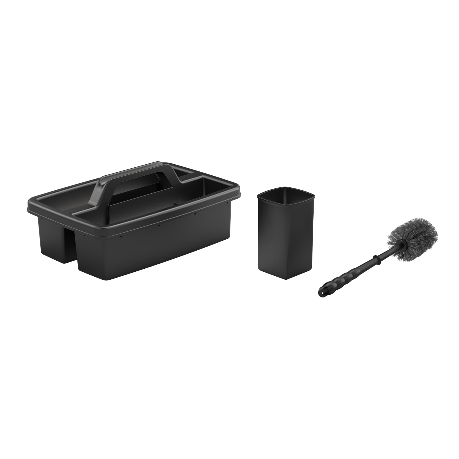 Suncast Commercial 3-Piece Toilet Brush Carry Caddy Kit, 7inH x 11-3/8inW x 16-5/8inD, Black - Image 3