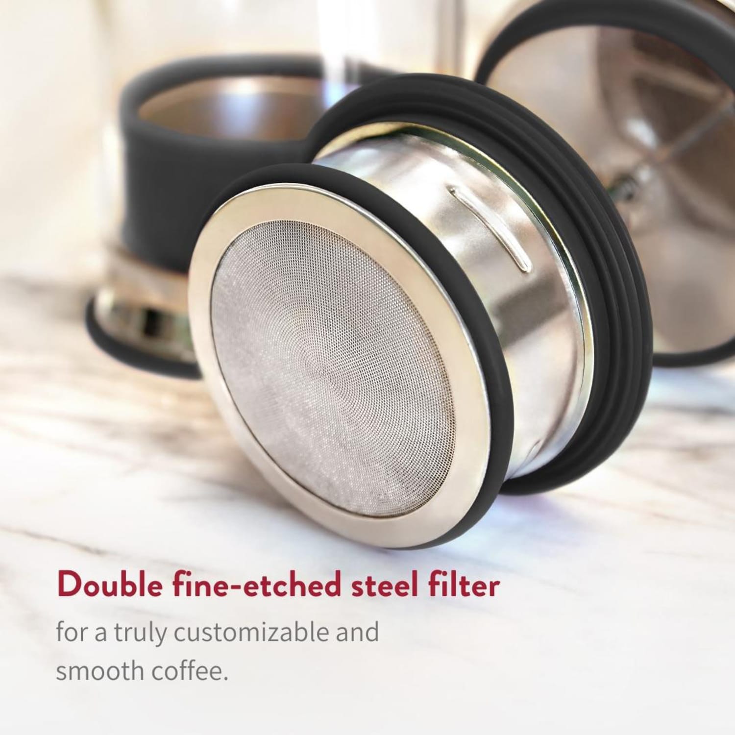 Simpli Press 34-Oz French Press Coffee Maker, Black - Image 5