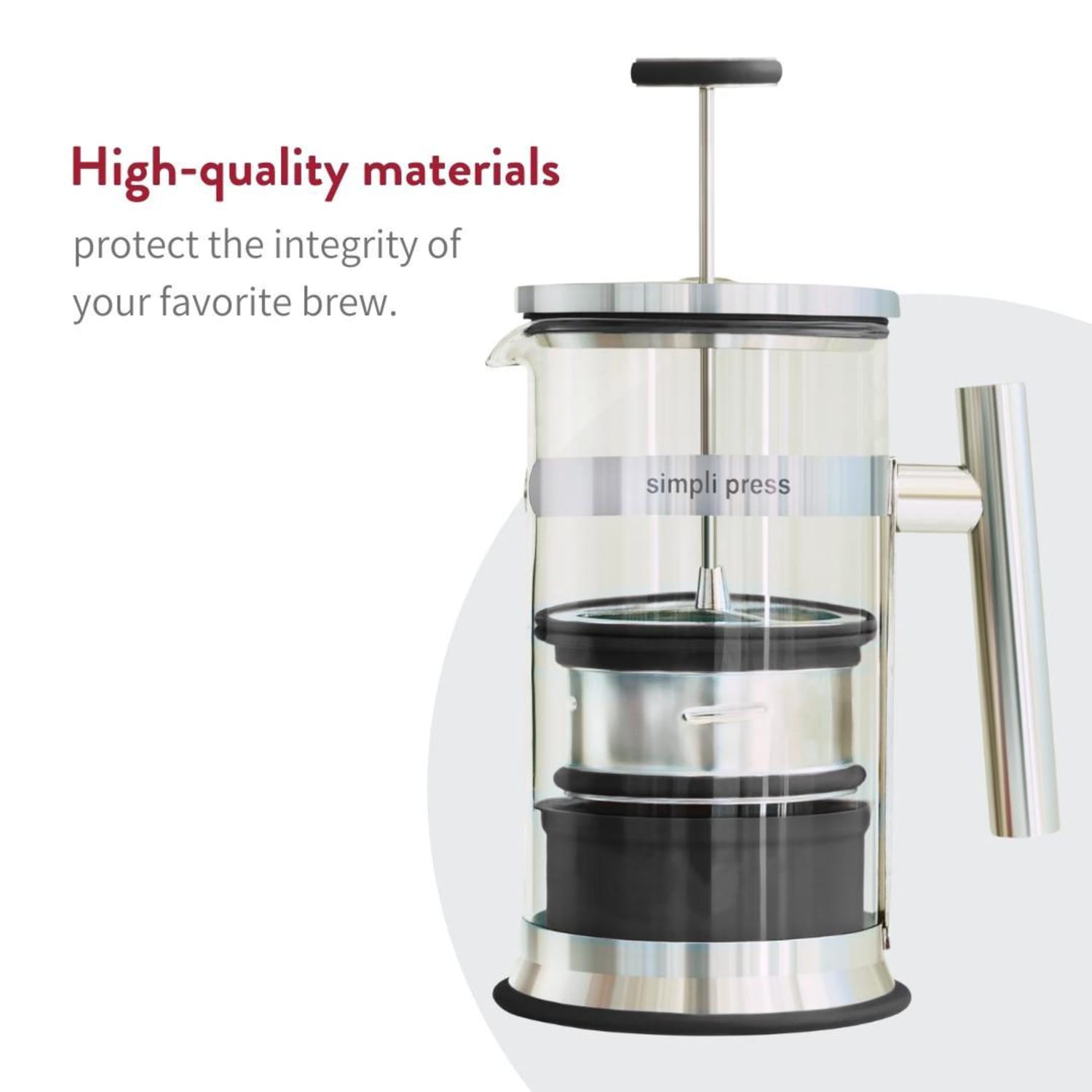 Simpli Press 34-Oz French Press Coffee Maker, Black - Image 6