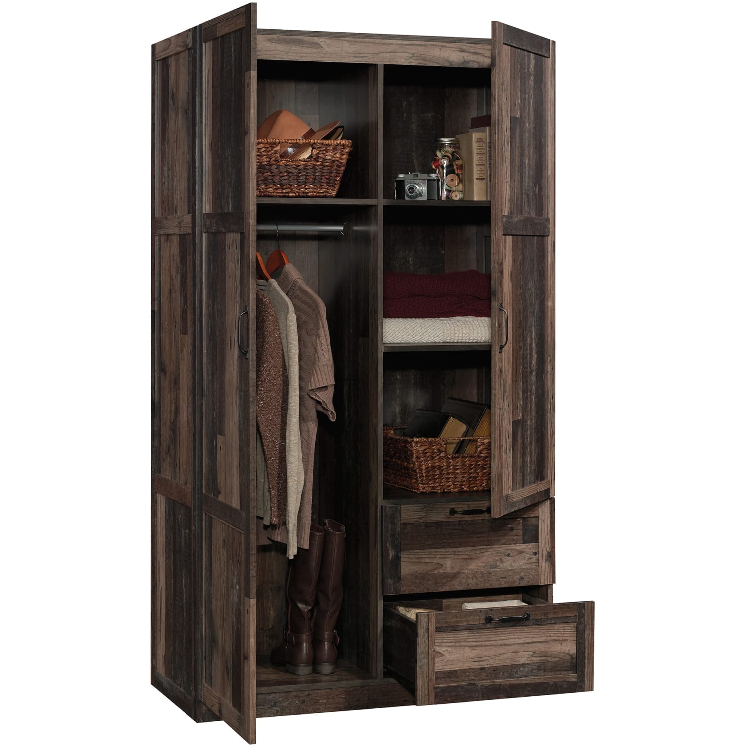 Sauder Select Storage Wardrobe Cabinet, 71-1/8inH x 40inW x 19-1/2inD, Reclaimed Pine - Image 3