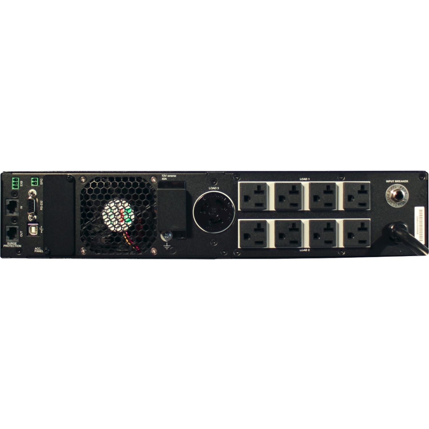 Minuteman EXR 2000VA Tower/Rack/Wall Mountable UPS - 2U Tower/Rack/Wall Mountable - AVR - 4.50 Minute Stan - EXR2000RT2U - Image 3