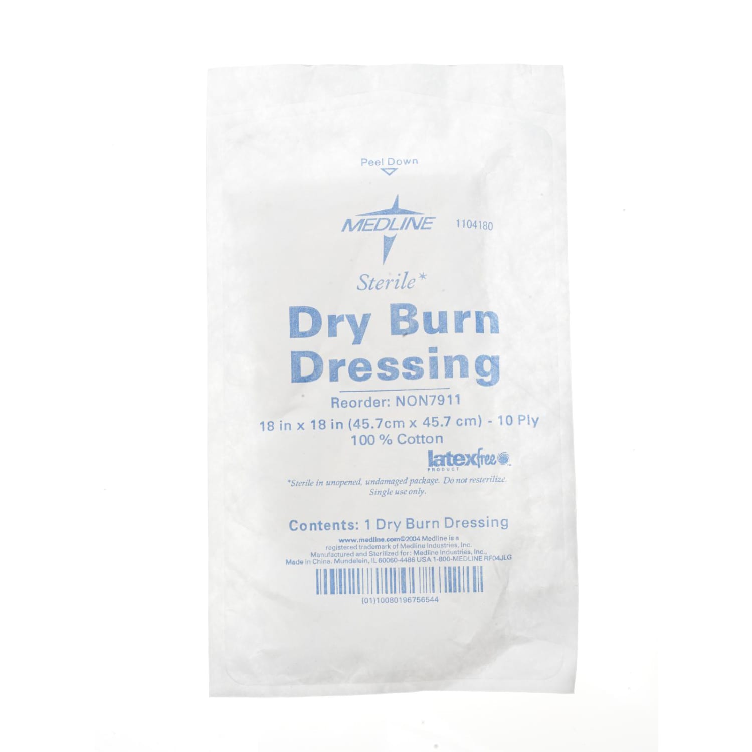 Medline Sterile Burn Dressings, 10-Ply, 18in x 18in, White, Pack Of 80 - Image 3