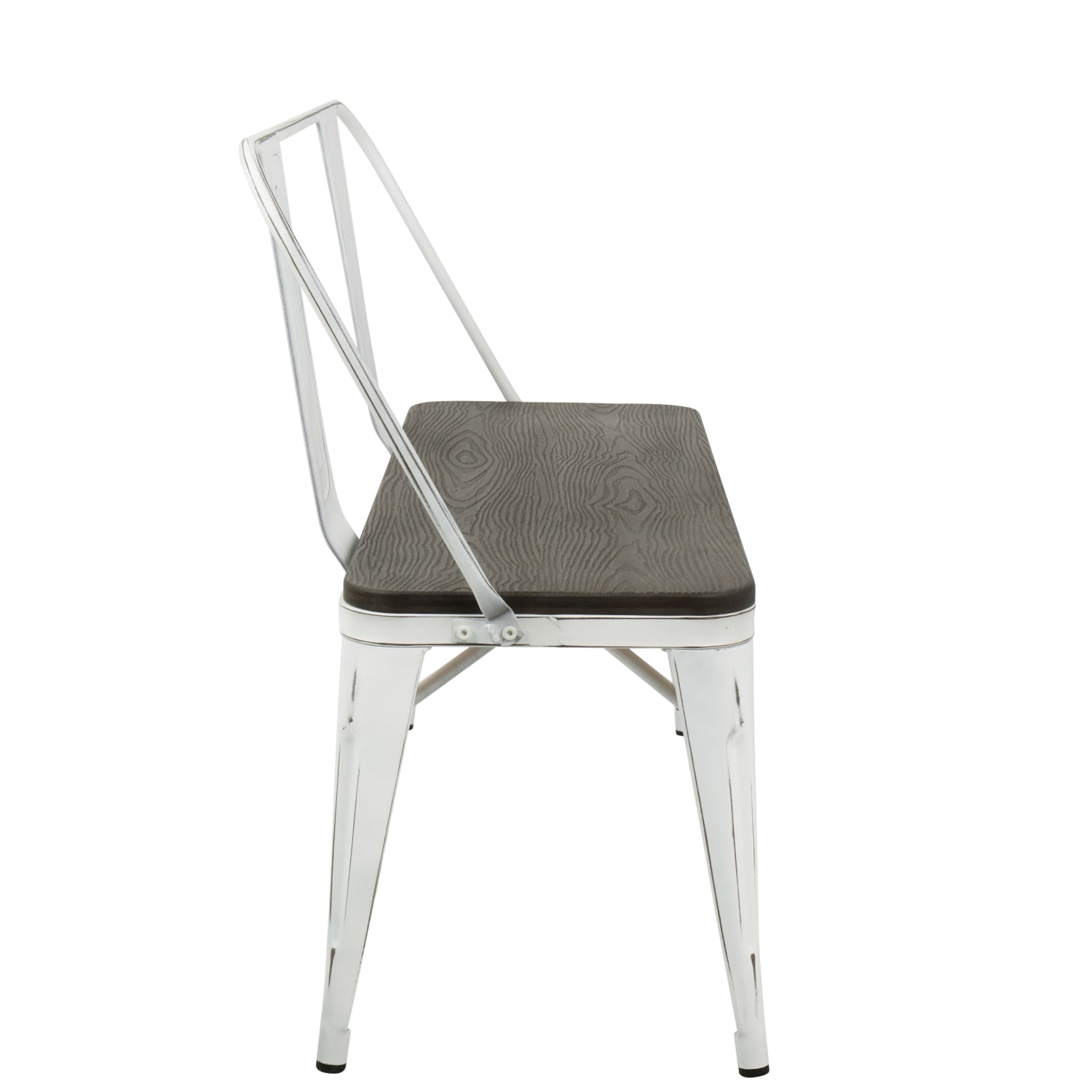 LumiSource Oregon Bench, Vintage White - Image 3