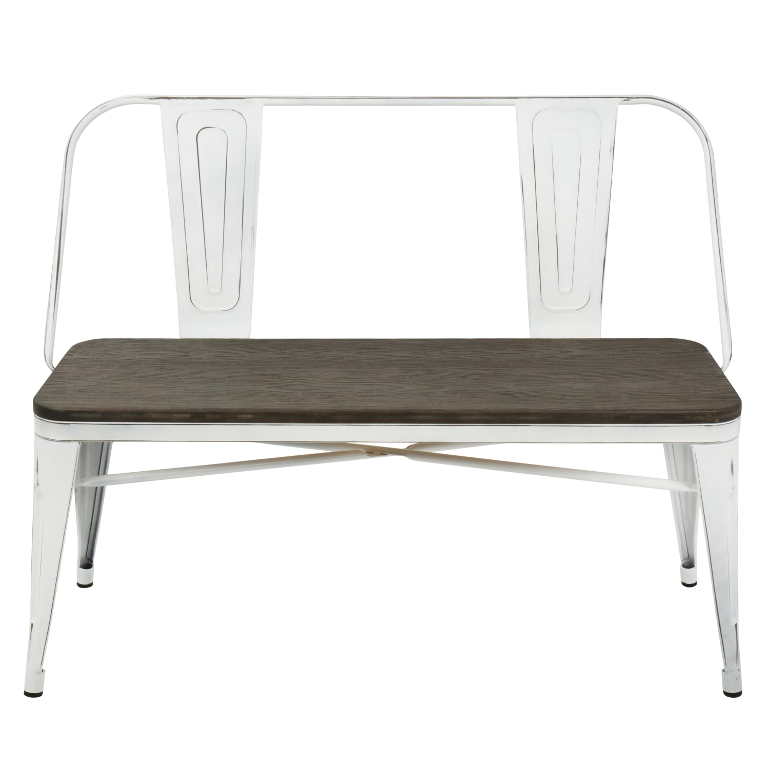 LumiSource Oregon Bench, Vintage White - Image 6